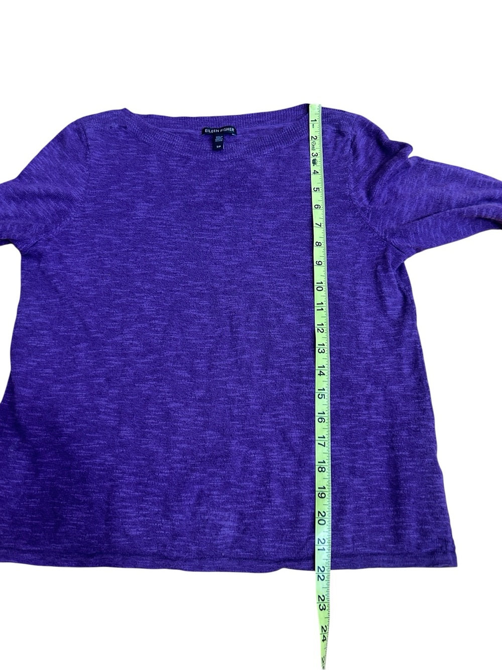 Eileen Fisher Organic Linen Cotton Slub Crewneck Top Small Purple Lilac Frost - Picture 7 of 7